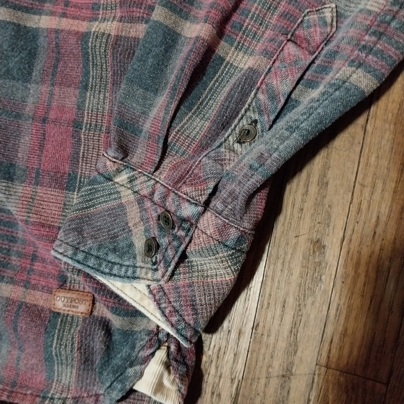 Outpost Men's Plaid Long Sleeve Shirt - Blue and Red - Picture 3 of 4